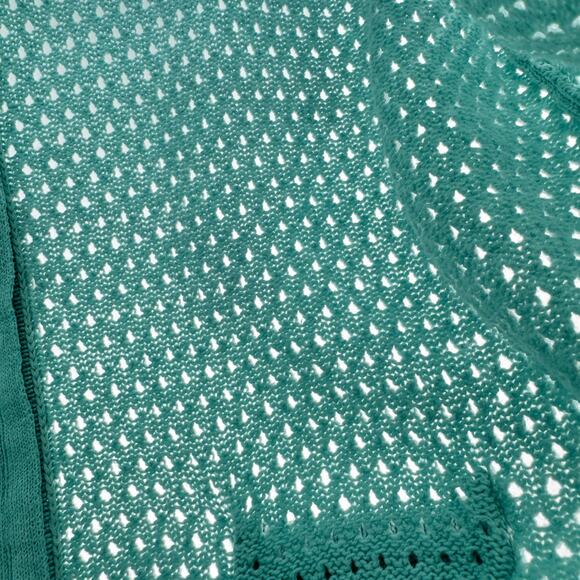 Eddie Bauer Hoodie Womens XL Linen Cotton Open Pointelle Knit Full Zip Sweater - Picture 5 of 7